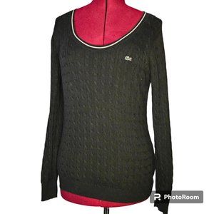 Lacoste Black Cable Knit Sweater | Size 42‎ | Large Equivalent | EUC | Classic